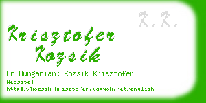 krisztofer kozsik business card